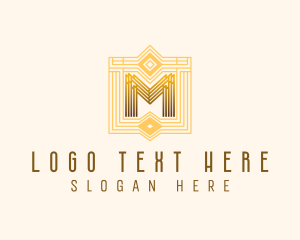 Letter M - Geometric Art Deco Luxury logo design