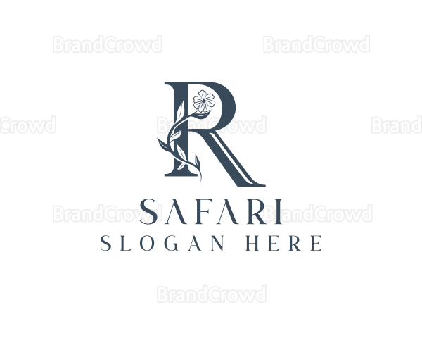 Elegant Floral Beauty Letter R Logo
