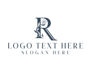 Elegant Floral Beauty Letter R Logo