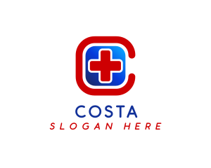 Healthcare Cross Letter C logo design