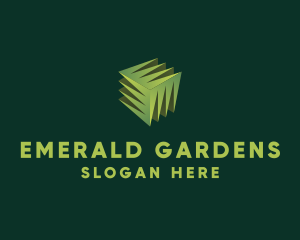 3D Lawn Grass logo design