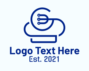 Telecommunication - Digital Cloud Storage logo design