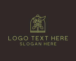 Restaurant - Vegetarian Fork Plant logo design