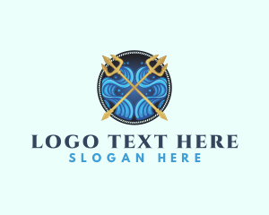 Legend - Trident Weapon Poseidon logo design