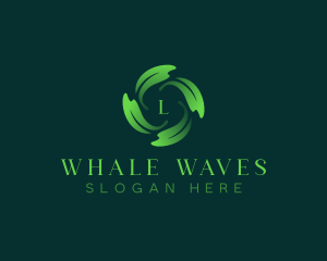 Leaves Waves Spa logo design