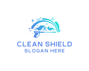 Sanitizing - Home Power Washer Cleaning logo design