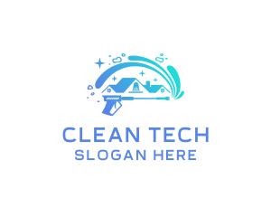 Sanitizing - Home Power Washer Cleaning logo design