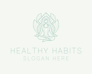 Meditation Woman Nature logo design