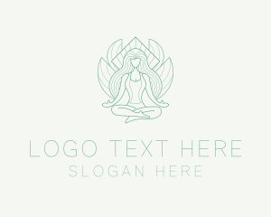 Female - Meditation Woman Nature logo design