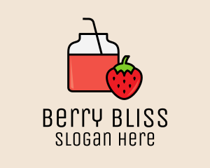 Strawberry Juice Jar logo design