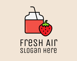 Strawberry Juice Jar logo design