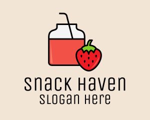 Strawberry Juice Jar logo design