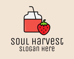 Strawberry Juice Jar logo design