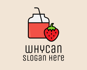 Fruit Shake - Strawberry Juice Jar logo design