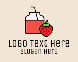 Fresh - Strawberry Juice Jar logo design