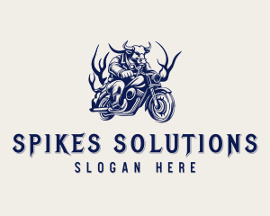 Horns Bull Biker logo design