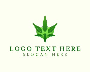 Health - Natural Marijuana Heart logo design