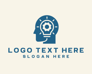 Logic - Cogwheel Light Bulb Head logo design