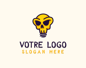 Light Bulb Skull Logo