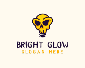 Bulb - Light Bulb Skull logo design