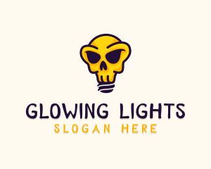 Light Bulb Skull logo design