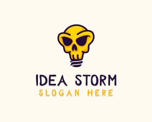 Light Bulb Skull logo design