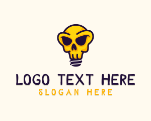 Idea - Light Bulb Skull logo design