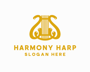 Harp - Harp String Musical Instrument logo design