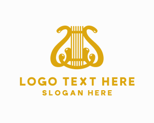 Harp String Musical Instrument Logo