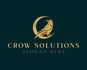 Elegant Raven Moon logo design