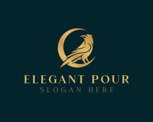 Elegant Raven Moon logo design