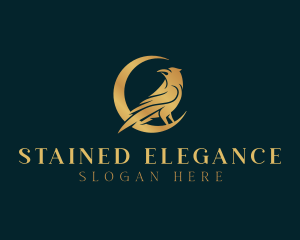 Elegant Raven Moon logo design