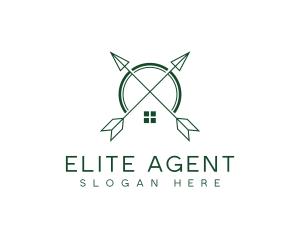Agent - Hipster Arrow House logo design