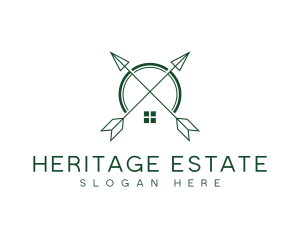 Estate - Hipster Arrow House logo design