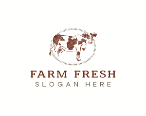 Cow Farm Animal logo design