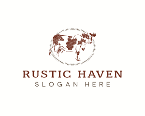 Cow Farm Animal logo design