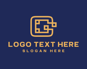 Circuit - Digital Pixel Letter C logo design