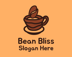 Bean - Coffee Bean Cup logo design