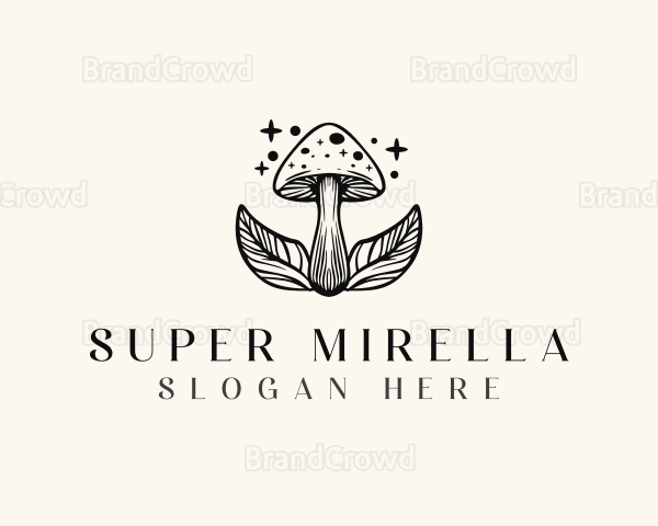Magic Mushroom Leaf Logo