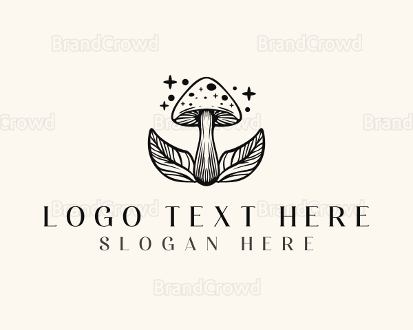 Magic Mushroom Leaf Logo