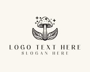 Floral - Magic Mushroom Leaf logo design