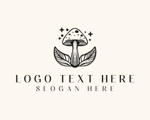 Mycelium - Magic Mushroom Leaf logo design