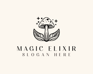 Magic Mushroom Leaf logo design