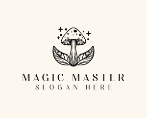 Magic Mushroom Leaf logo design