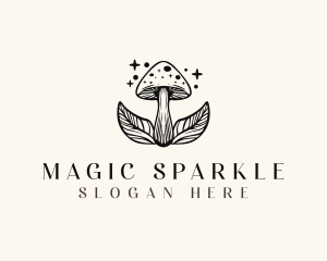 Magic Mushroom Leaf logo design
