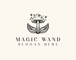 Magic Mushroom Leaf logo design