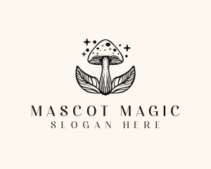 Magic Mushroom Leaf logo design