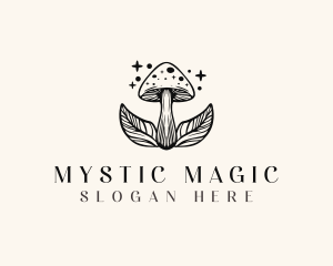 Magic Mushroom Leaf logo design