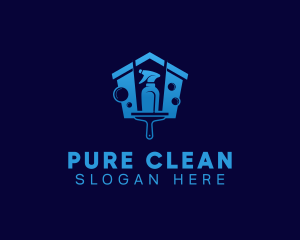 House Clean Squeegee logo design