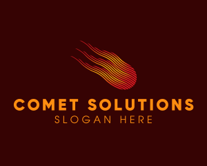 Comet - Fiery Space Comet logo design